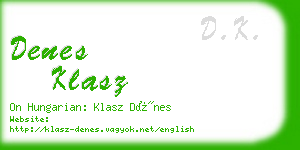 denes klasz business card